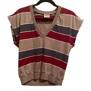 Aileen Striped Sleeveless Knit Sweater Vest